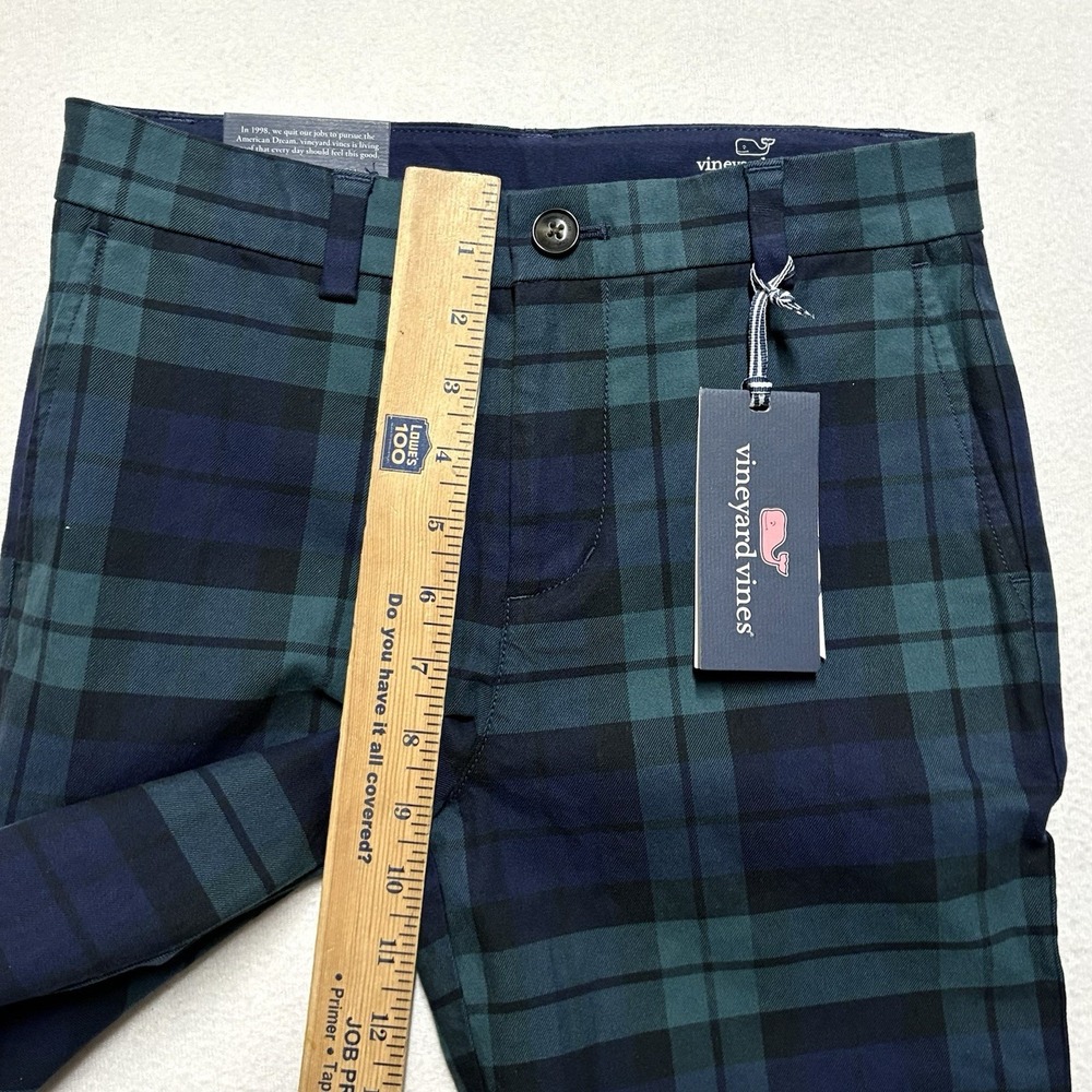 NWT Vineyard Vines Breaker Pants Plaid Boys Size 12 Holiday Blackwatch Tartan - Picture 6 of 11